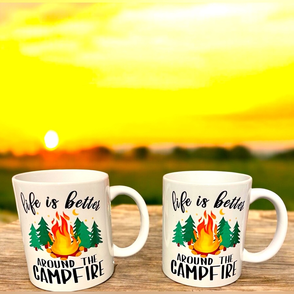 Mug Set of Two: Life is Better Around the Campfire. 🪵 🔥